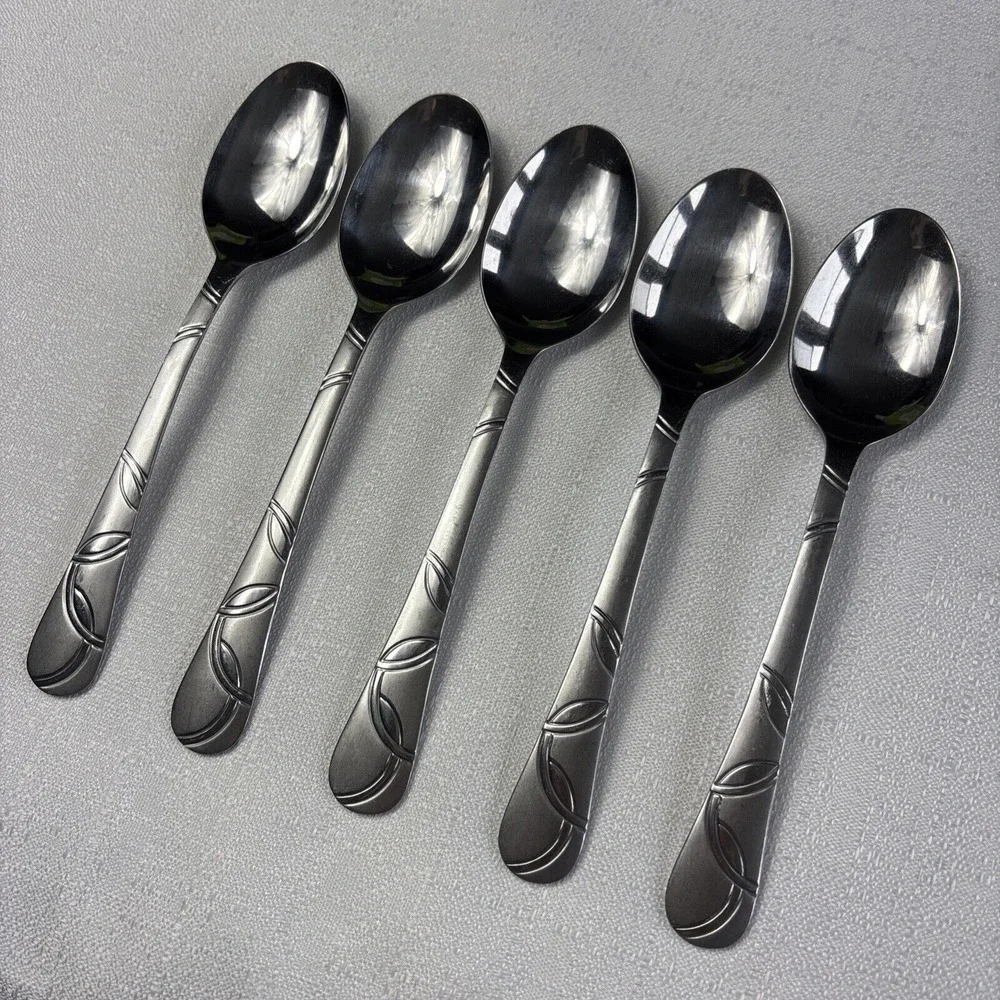 Cambridge Felicity Stainless Steel Soup Spoons Set Of 5 Swirls Modern